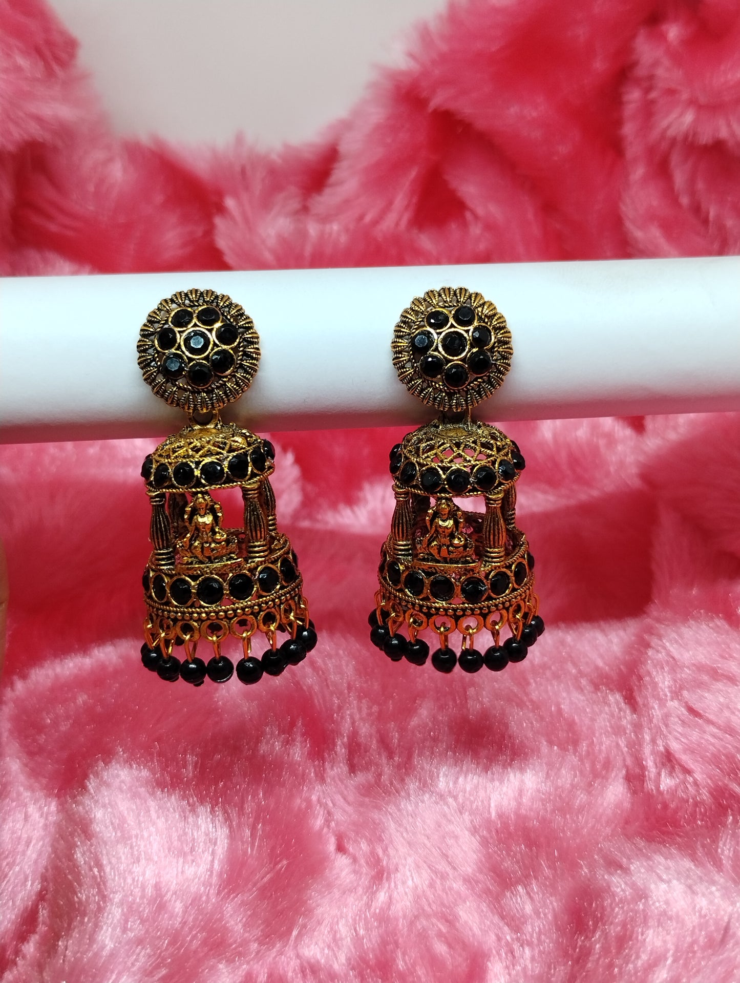 Temple Lakshmi Pavilion Jhumka Earrings