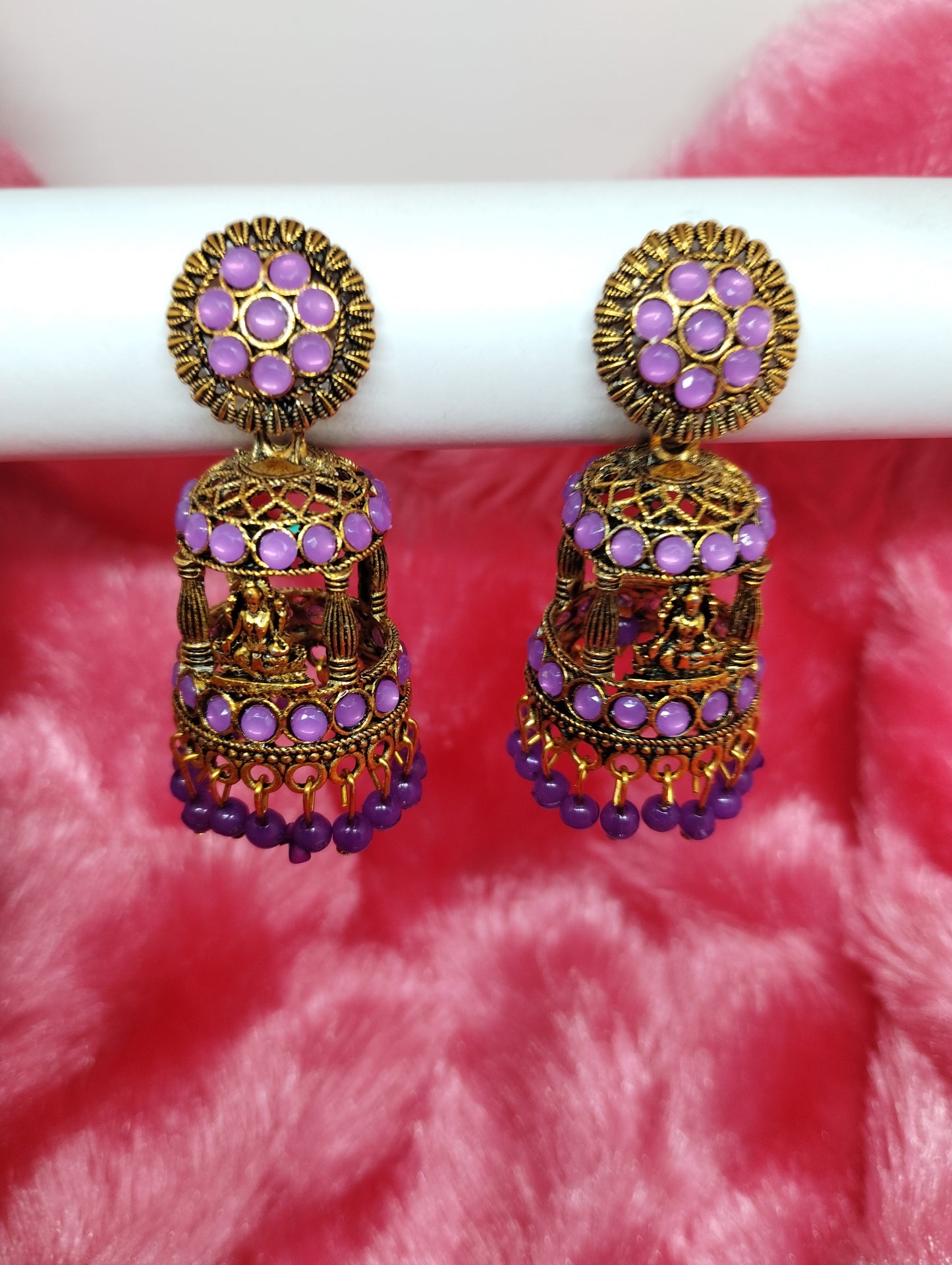 Temple Lakshmi Pavilion Jhumka Earrings