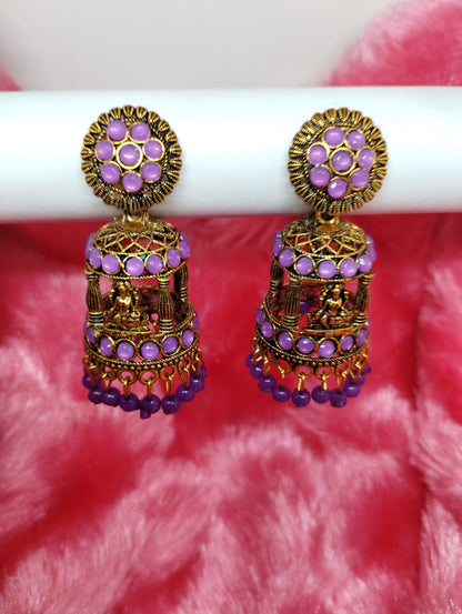 Temple Lakshmi Pavilion Jhumka Earrings