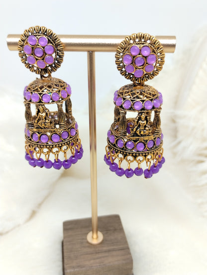 Temple Lakshmi Pavilion Jhumka Earrings