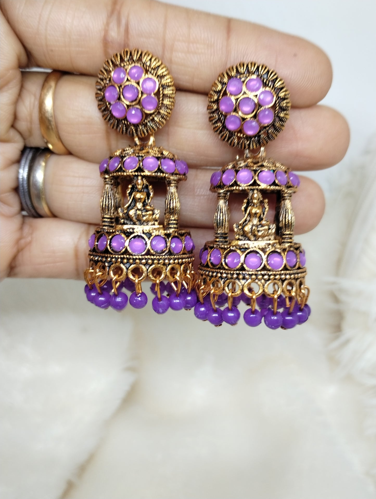 Temple Lakshmi Pavilion Jhumka Earrings