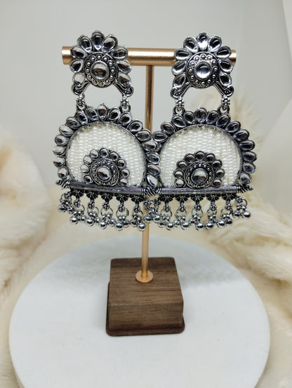 Vaanya Royale Oxidised Pearl Chandbali