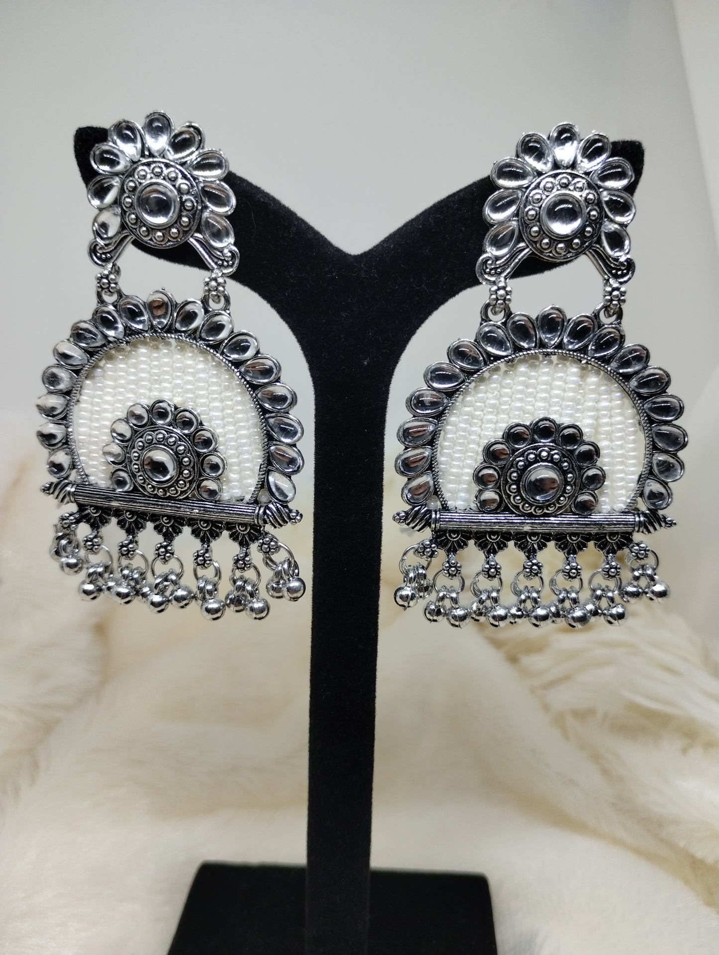 Vaanya Royale Oxidised Pearl Chandbali