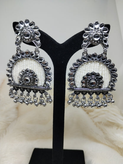 Vaanya Royale Oxidised Pearl Chandbali