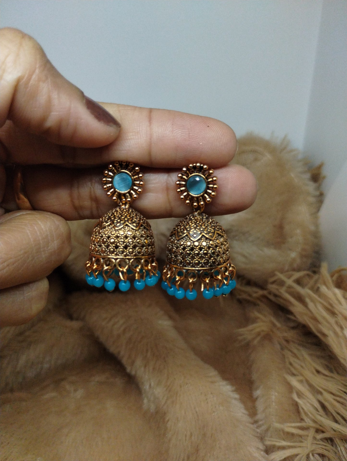 Floral Heritage Dome Jhumka Earrings