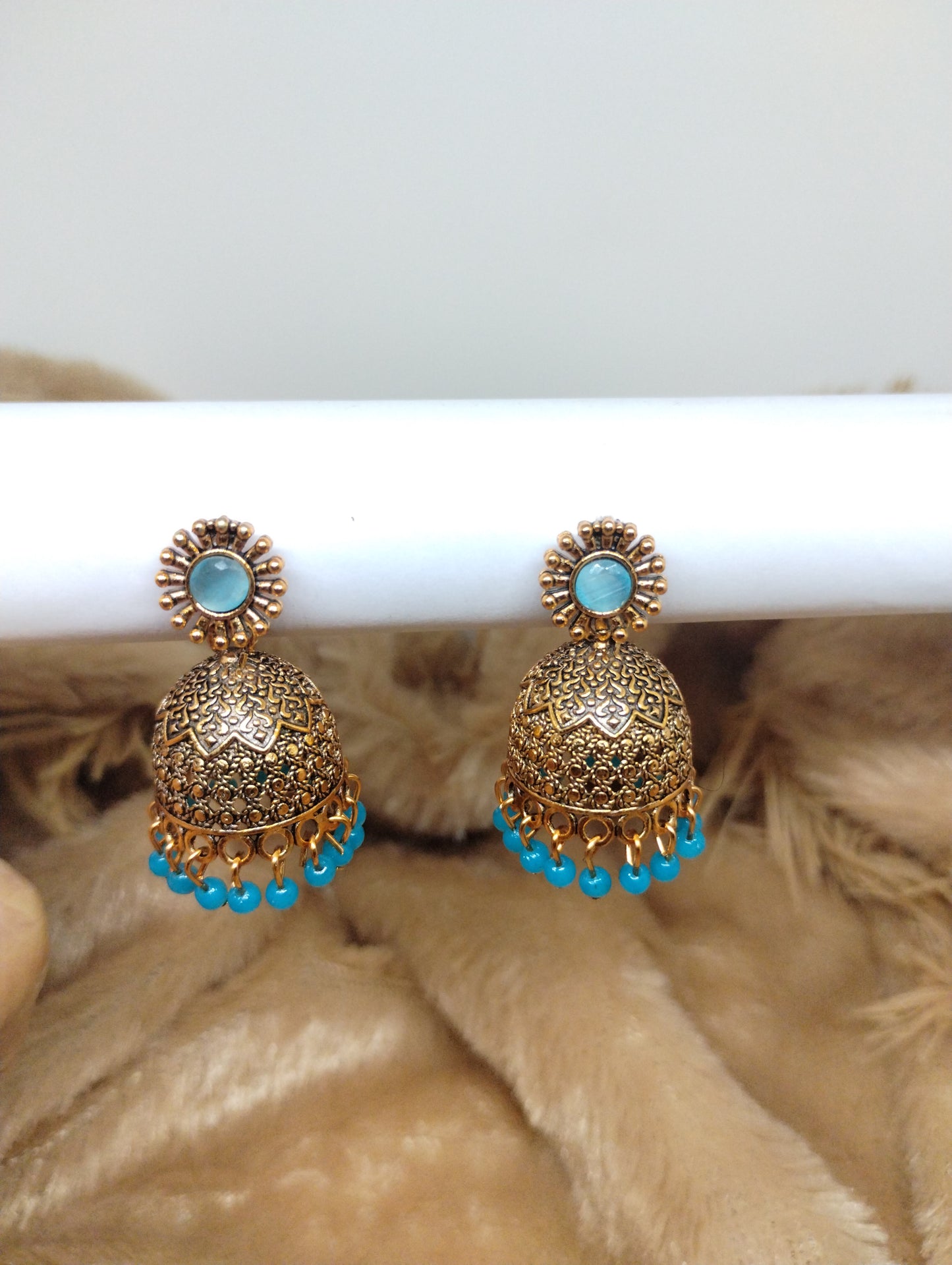 Floral Heritage Dome Jhumka Earrings
