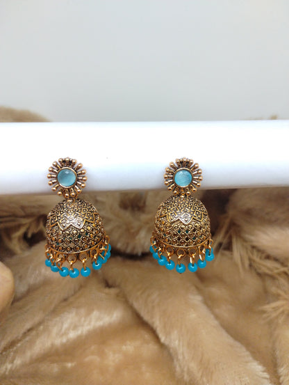 Floral Heritage Dome Jhumka Earrings