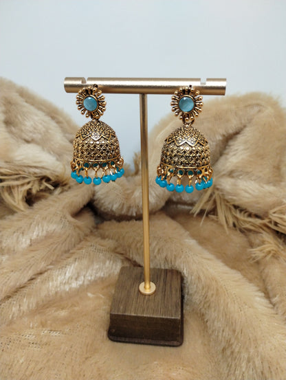 Floral Heritage Dome Jhumka Earrings