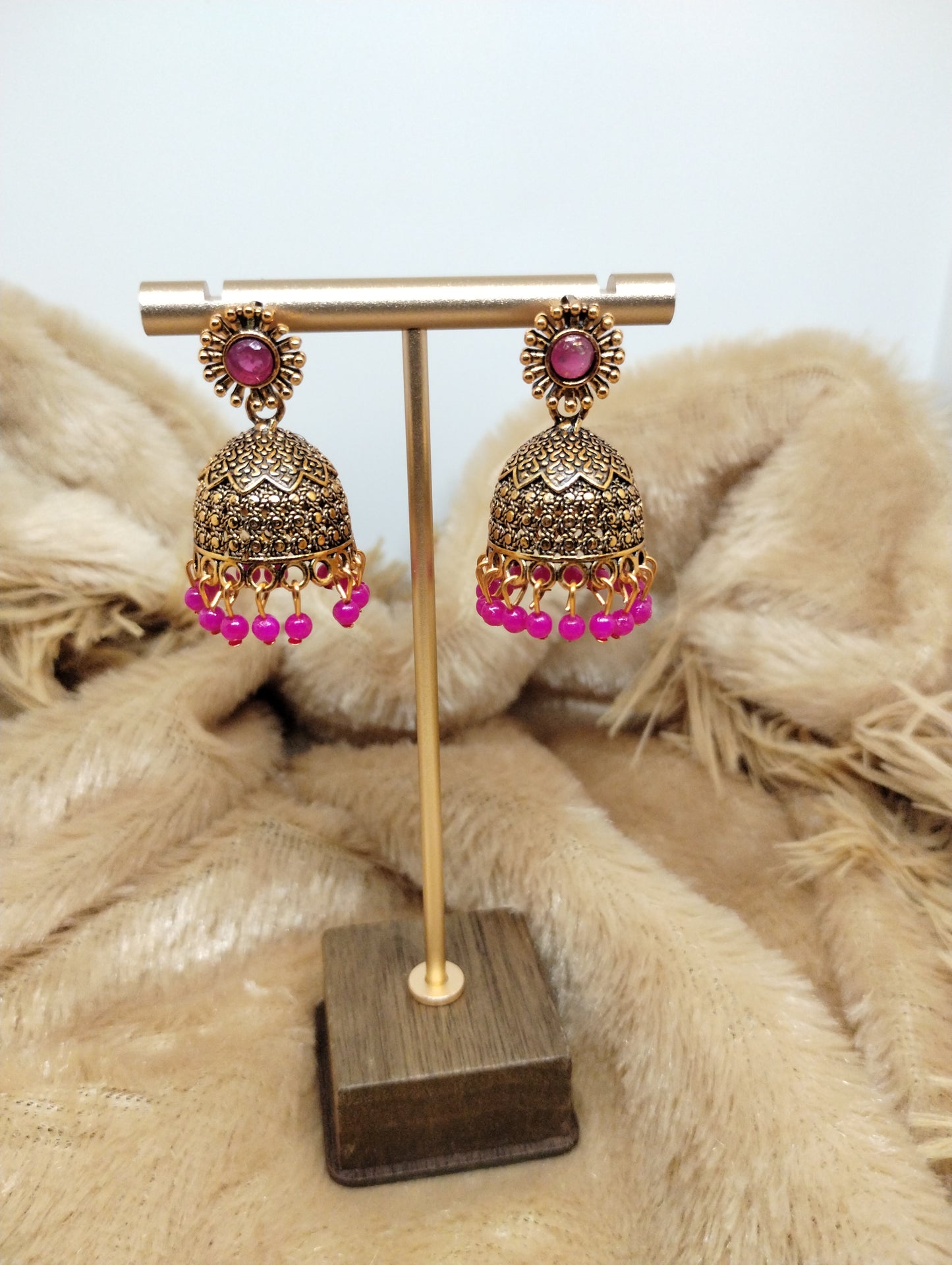Floral Heritage Dome Jhumka Earrings