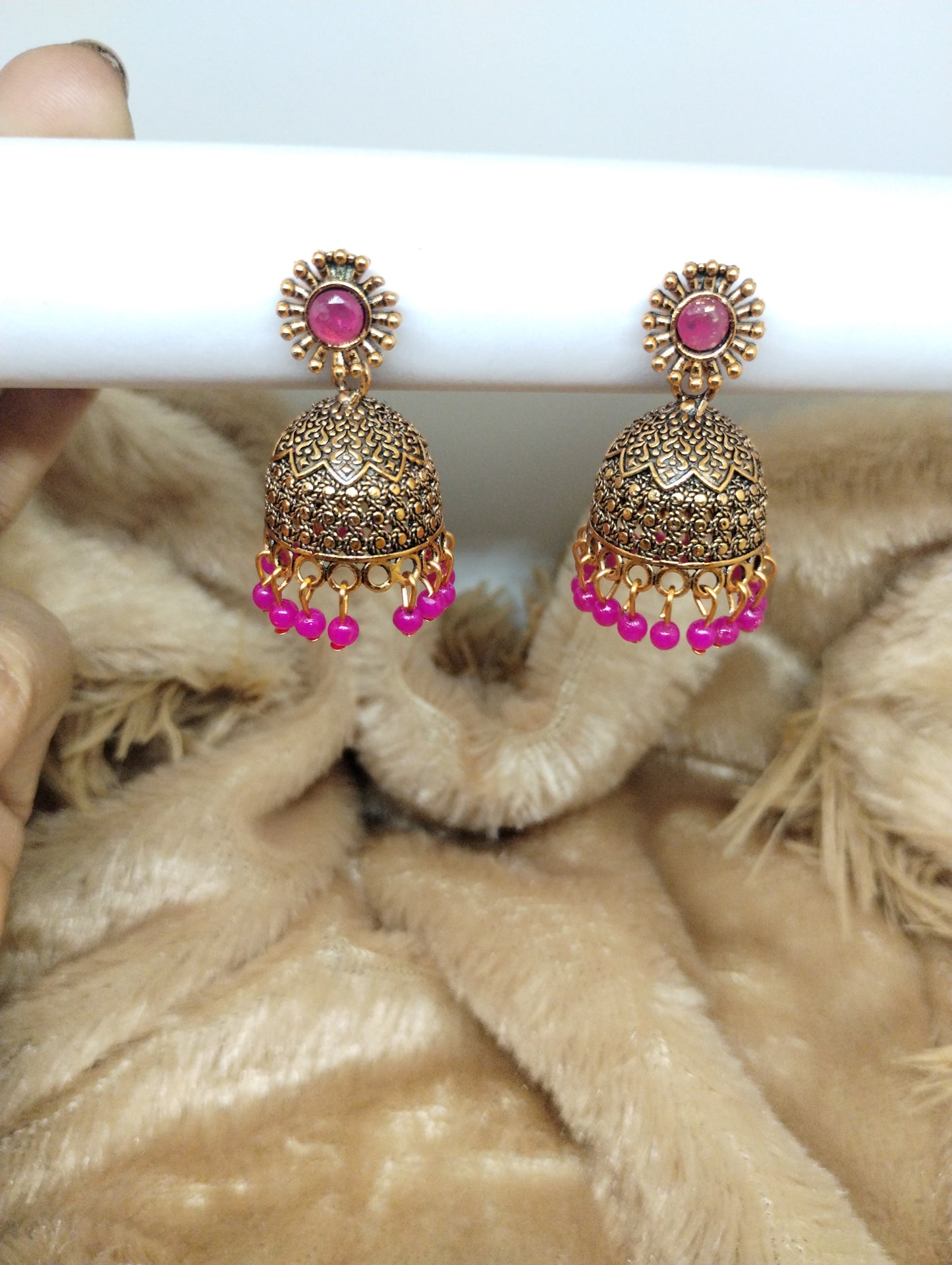 Floral Heritage Dome Jhumka Earrings