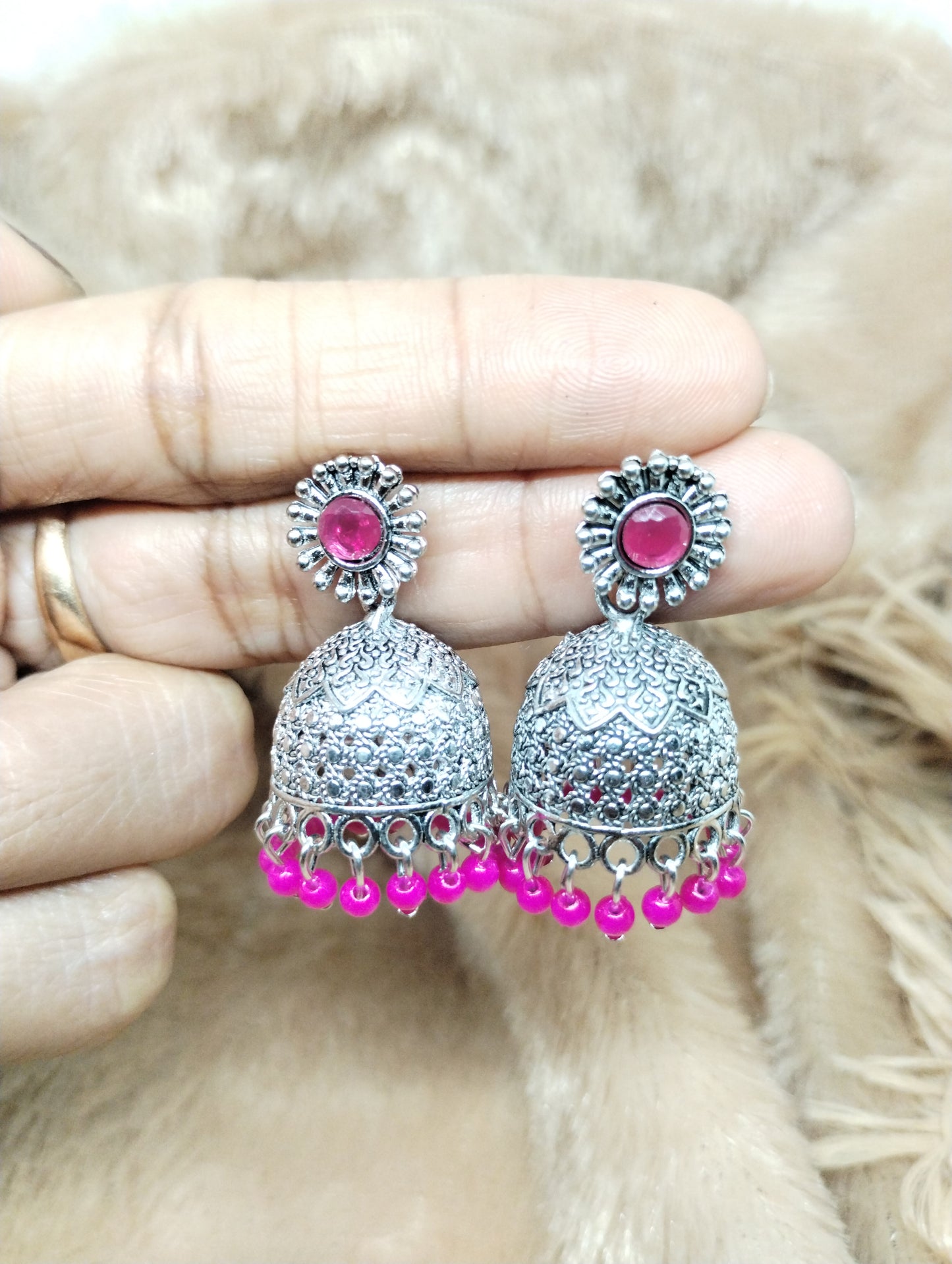 Floral Heritage Dome Jhumka Earrings