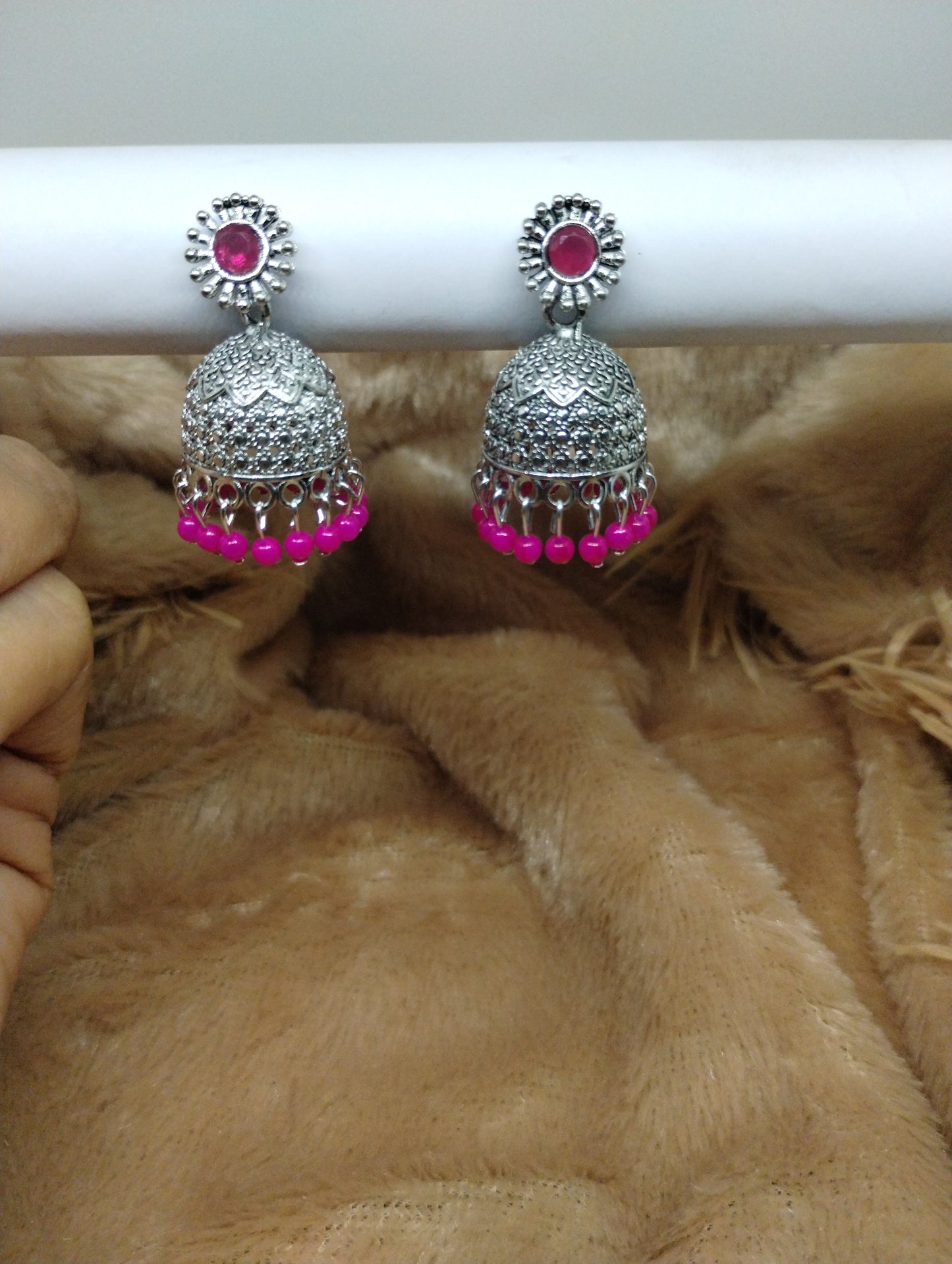 Floral Heritage Dome Jhumka Earrings