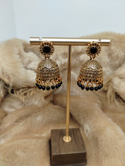 Floral Heritage Dome Jhumka Earrings