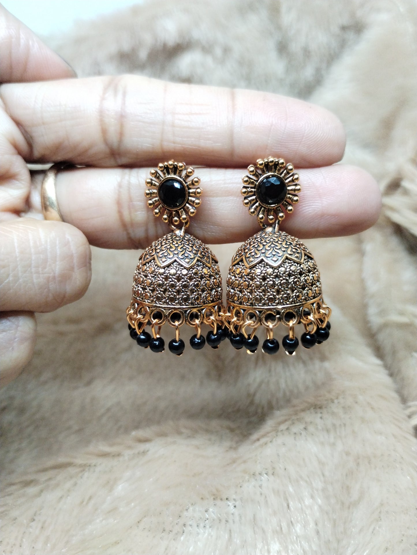 Floral Heritage Dome Jhumka Earrings