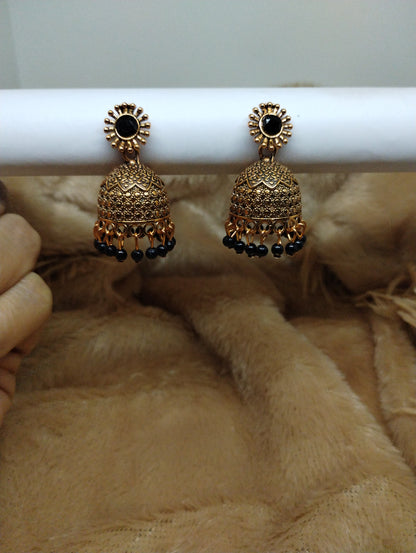 Floral Heritage Dome Jhumka Earrings