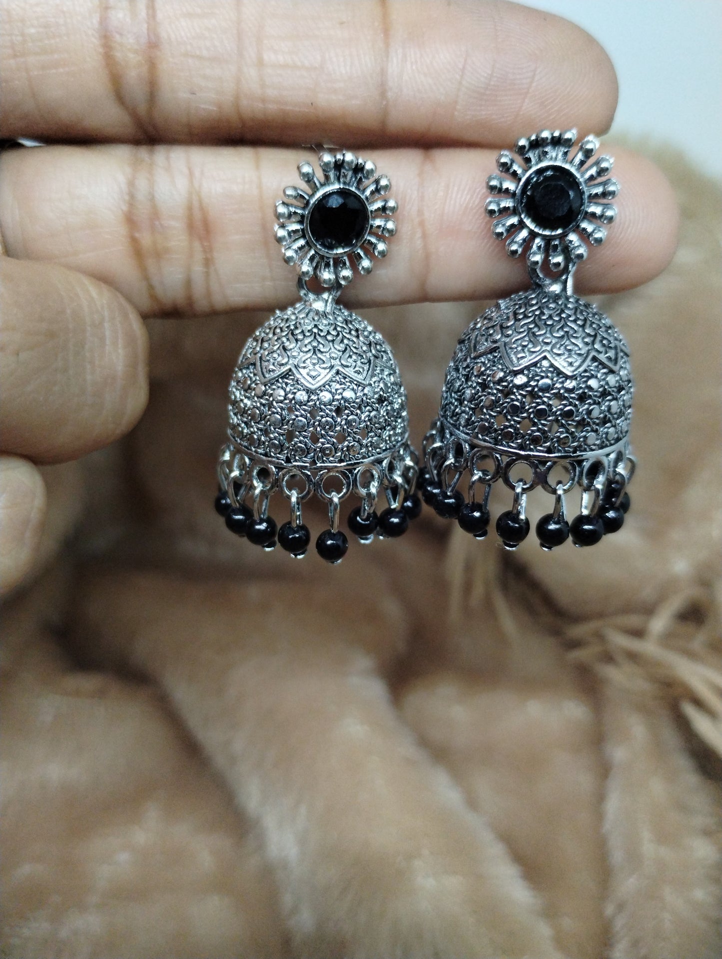 Floral Heritage Dome Jhumka Earrings
