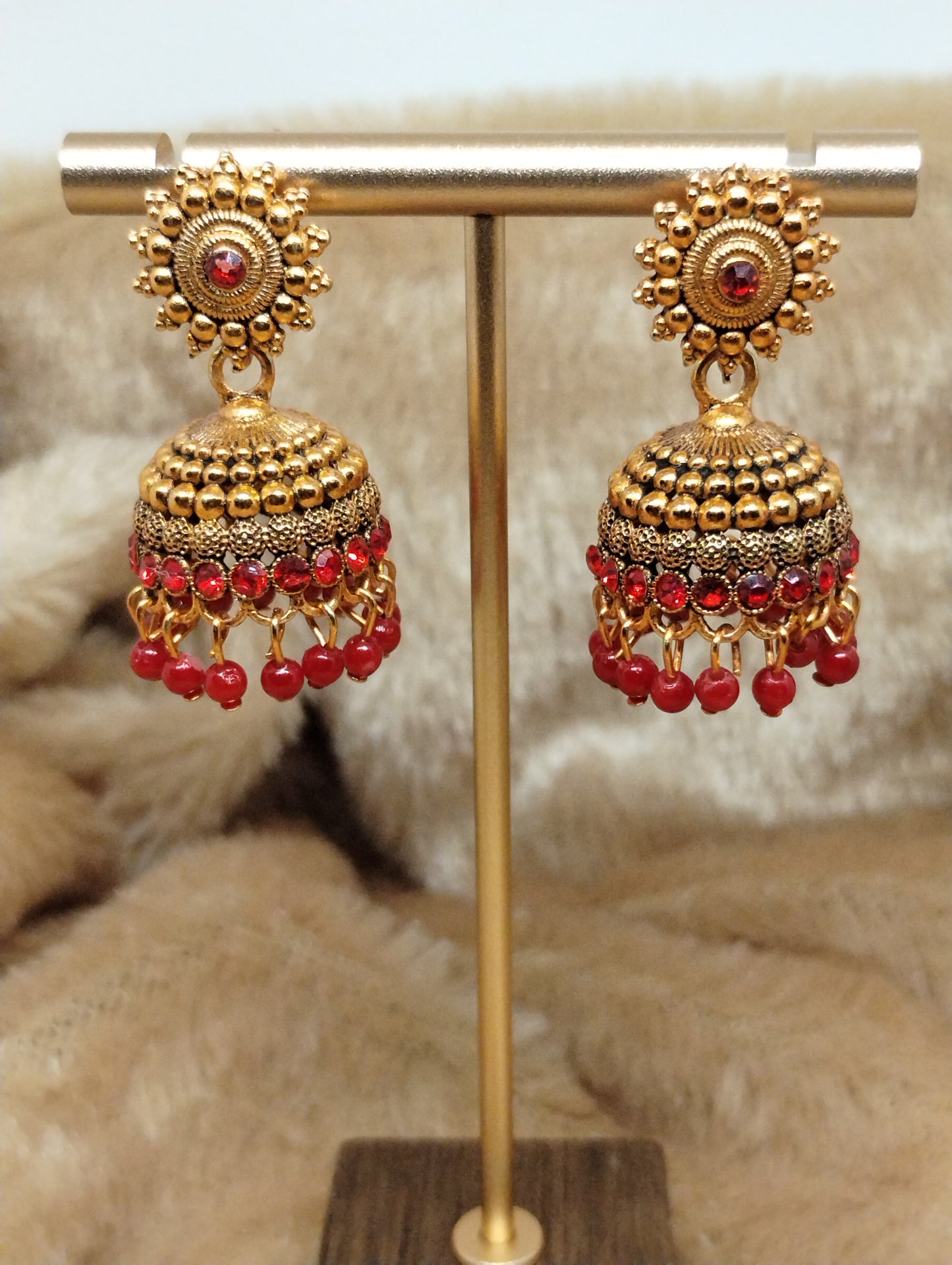 Antique Sunburst Jhumka Earrings