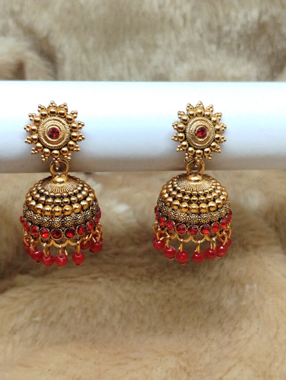 Antique Sunburst Jhumka Earrings