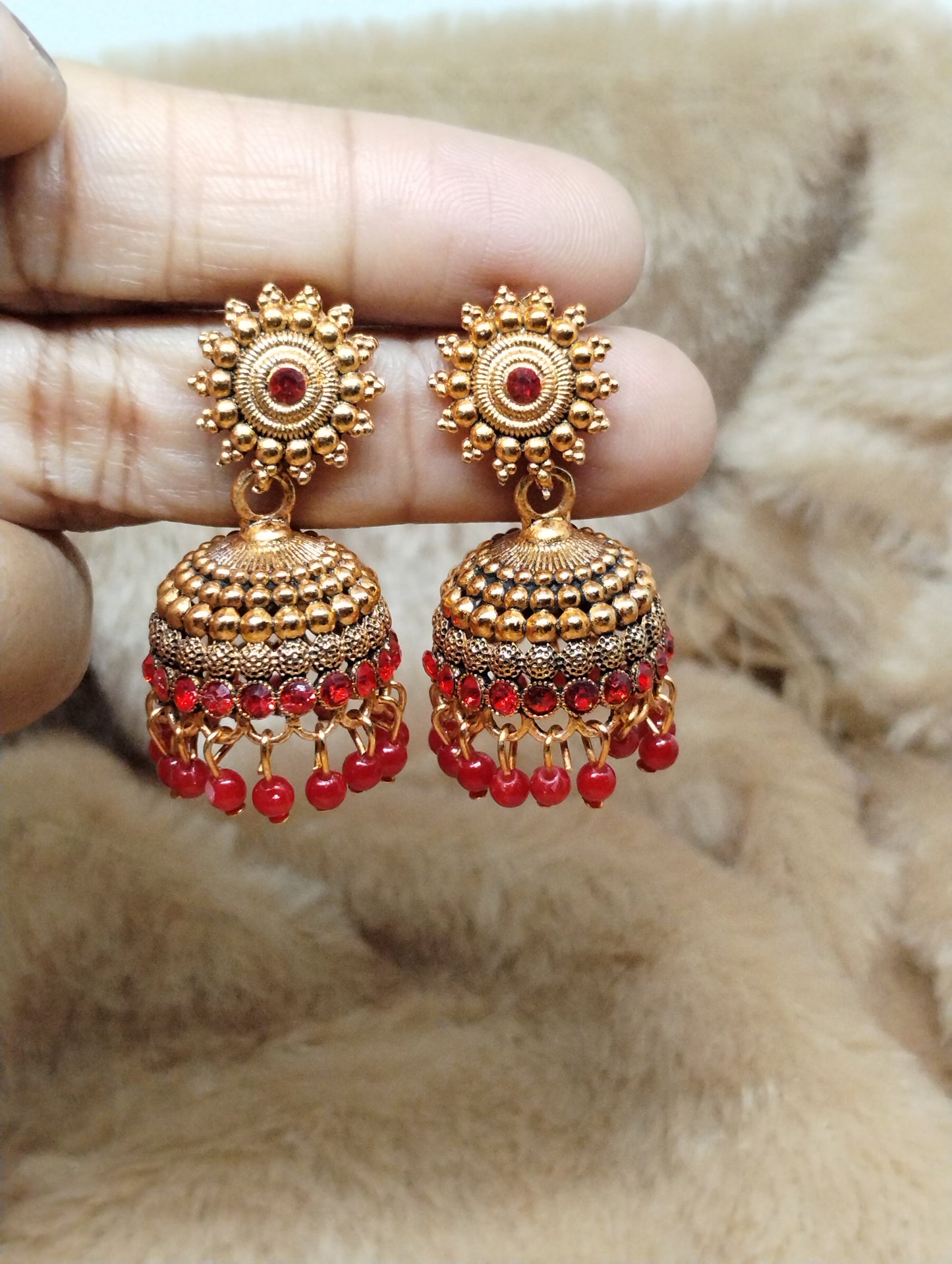Antique Sunburst Jhumka Earrings