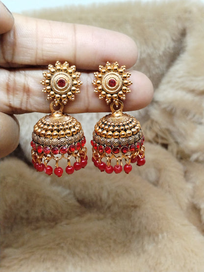 Antique Sunburst Jhumka Earrings