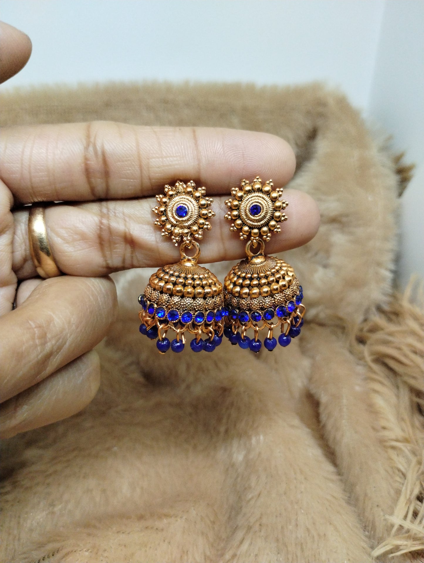 Antique Sunburst Jhumka Earrings