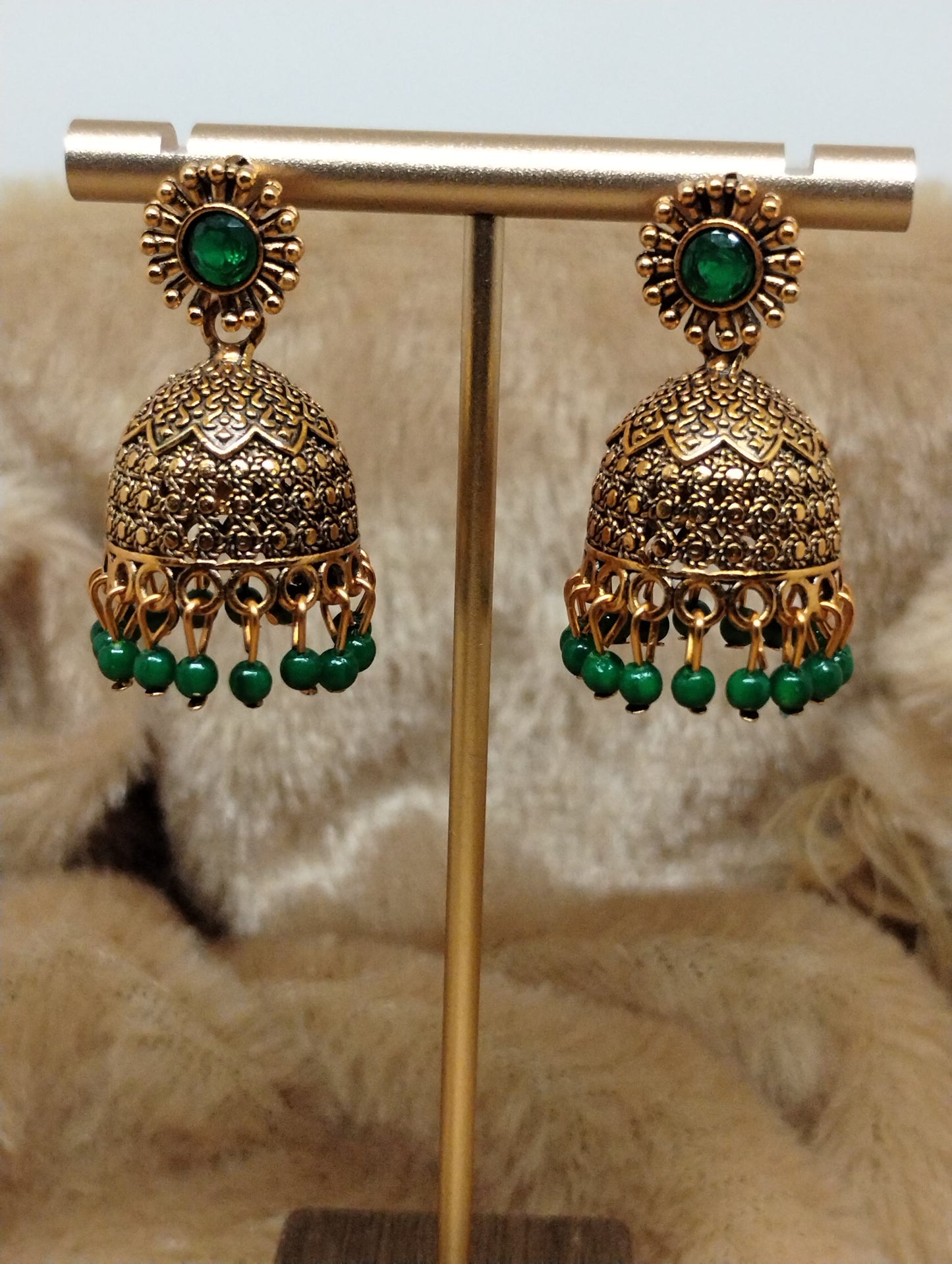 Floral Heritage Dome Jhumka Earrings