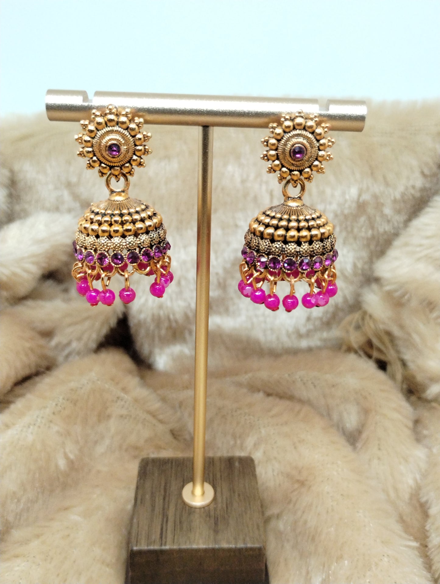 Antique Sunburst Jhumka Earrings