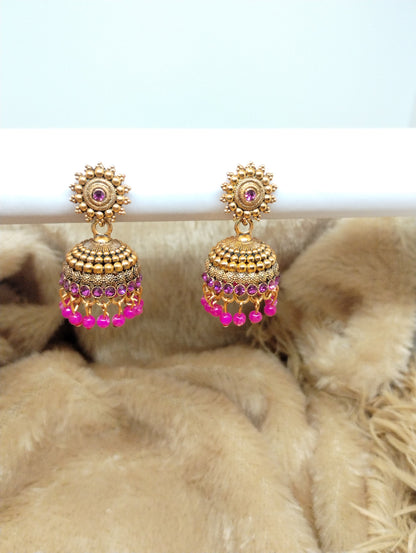 Antique Sunburst Jhumka Earrings