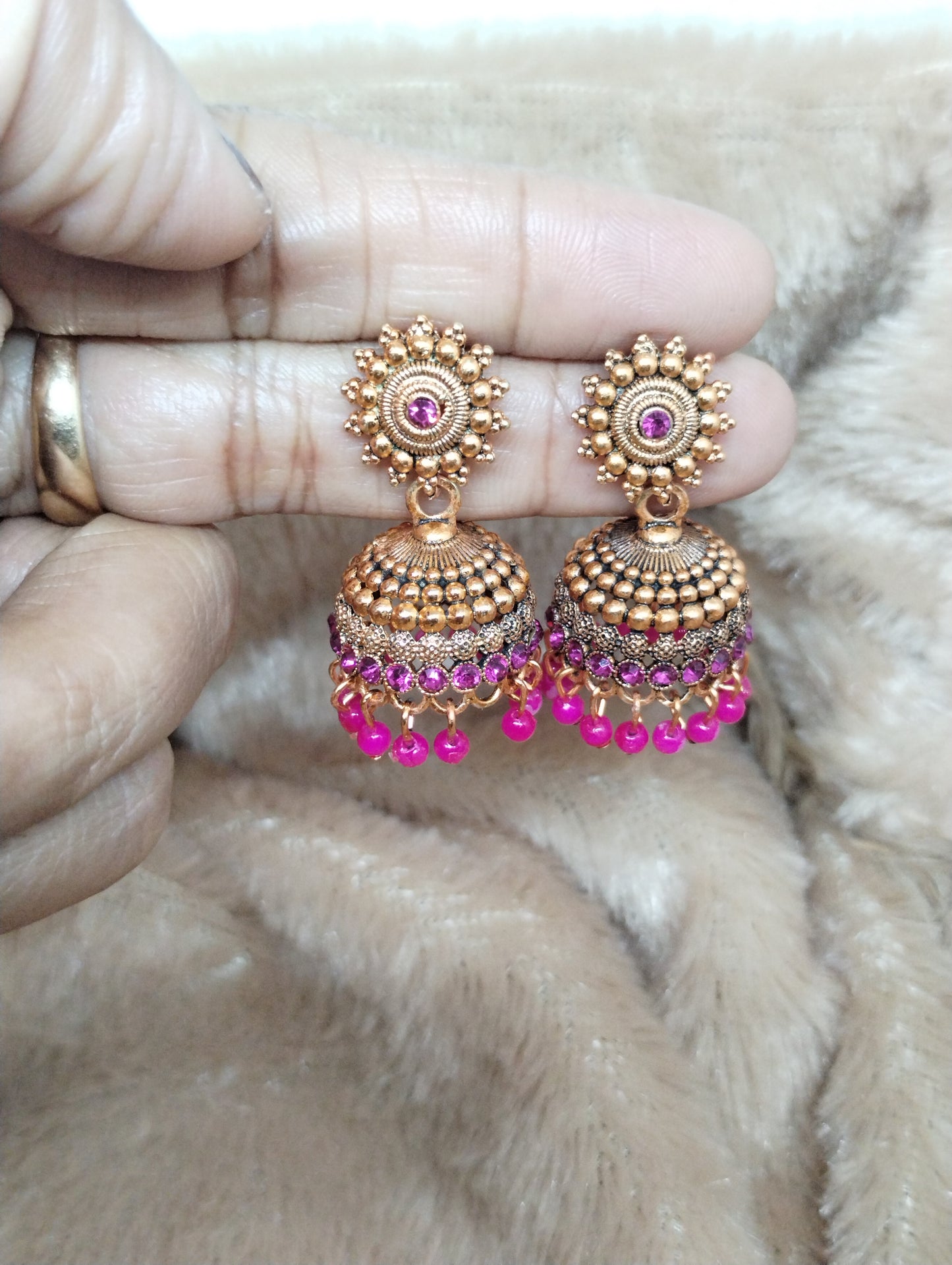 Antique Sunburst Jhumka Earrings