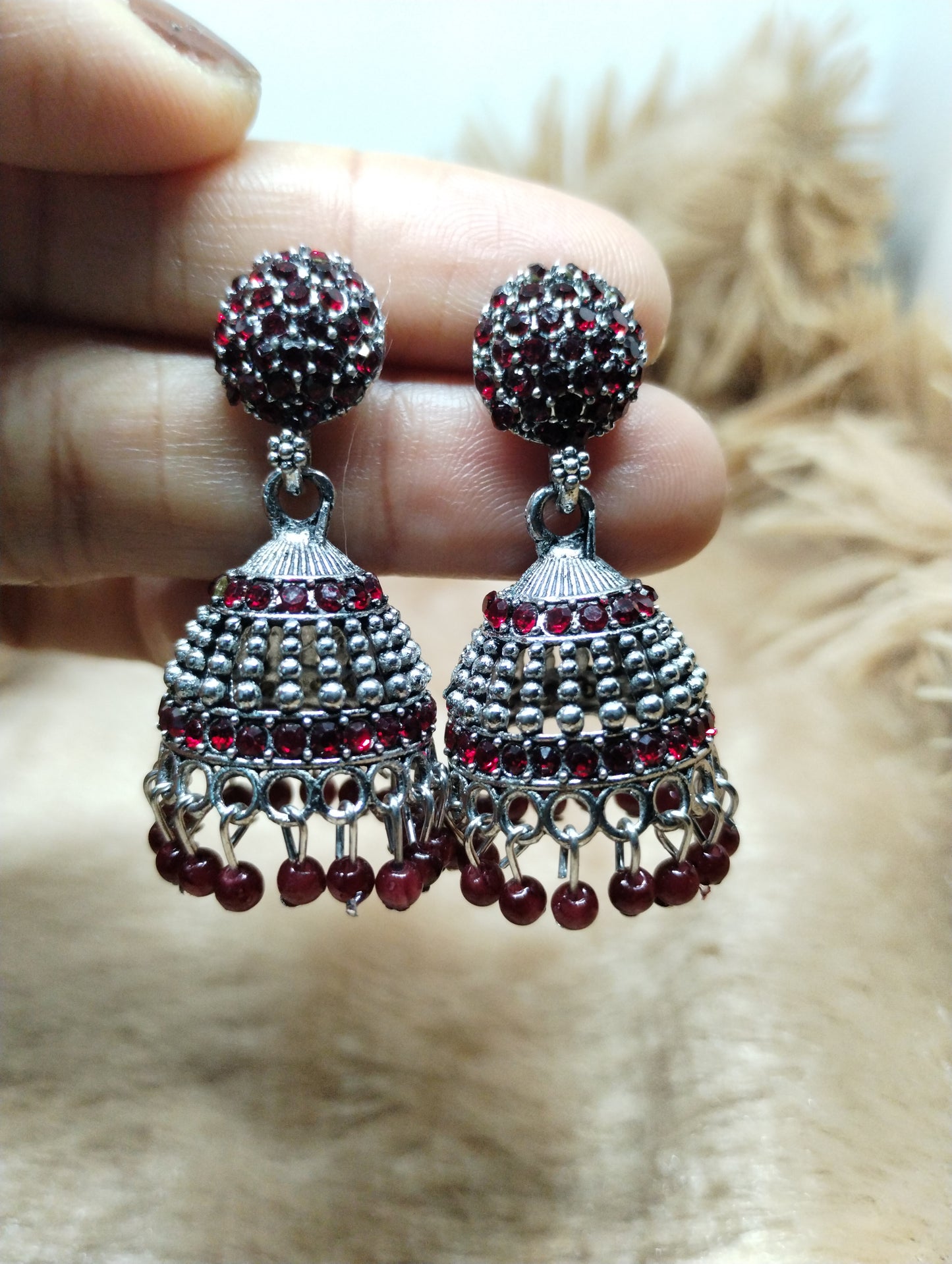 Crystal Dome Jhumkas