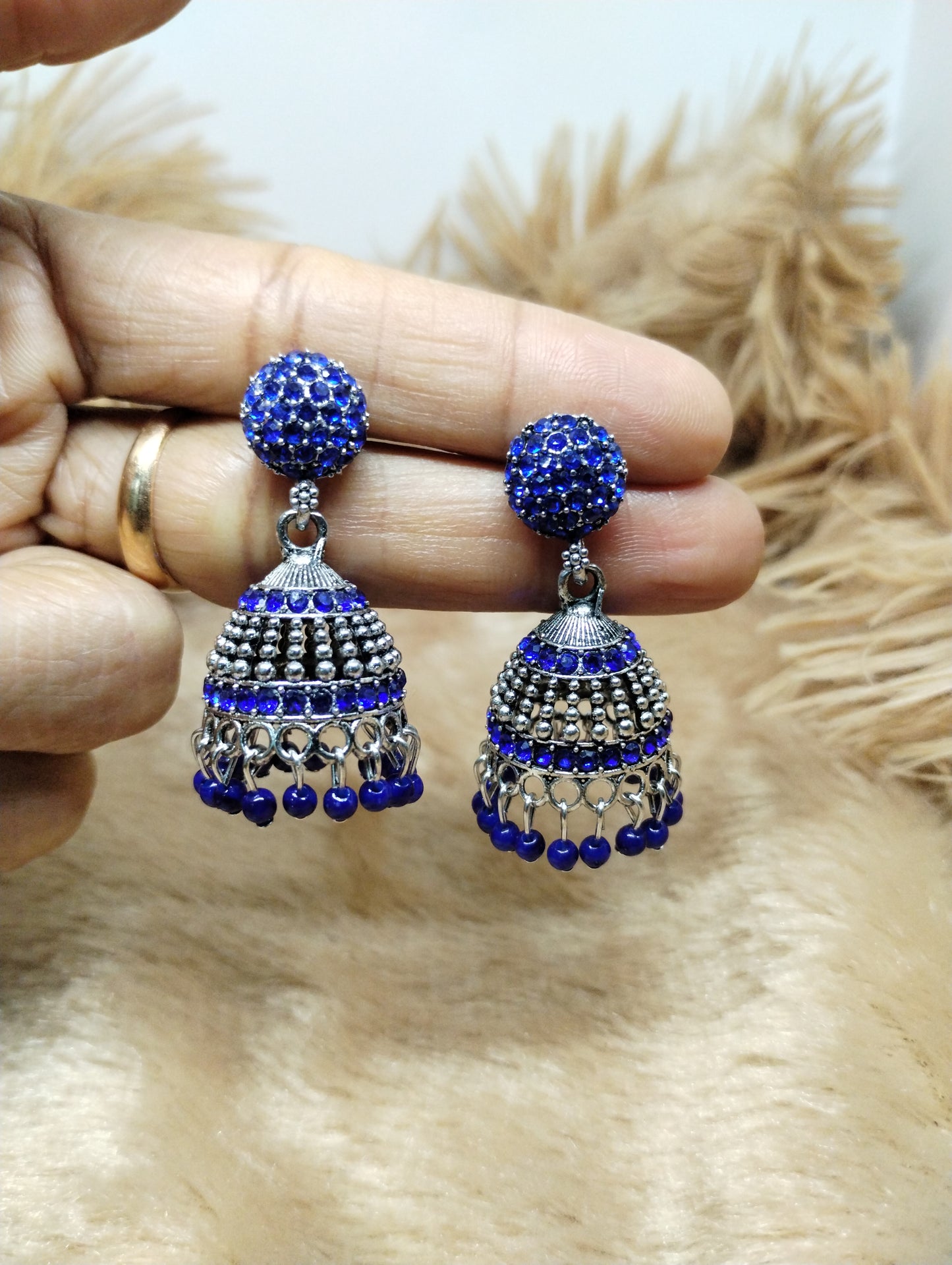 Crystal Dome Jhumkas