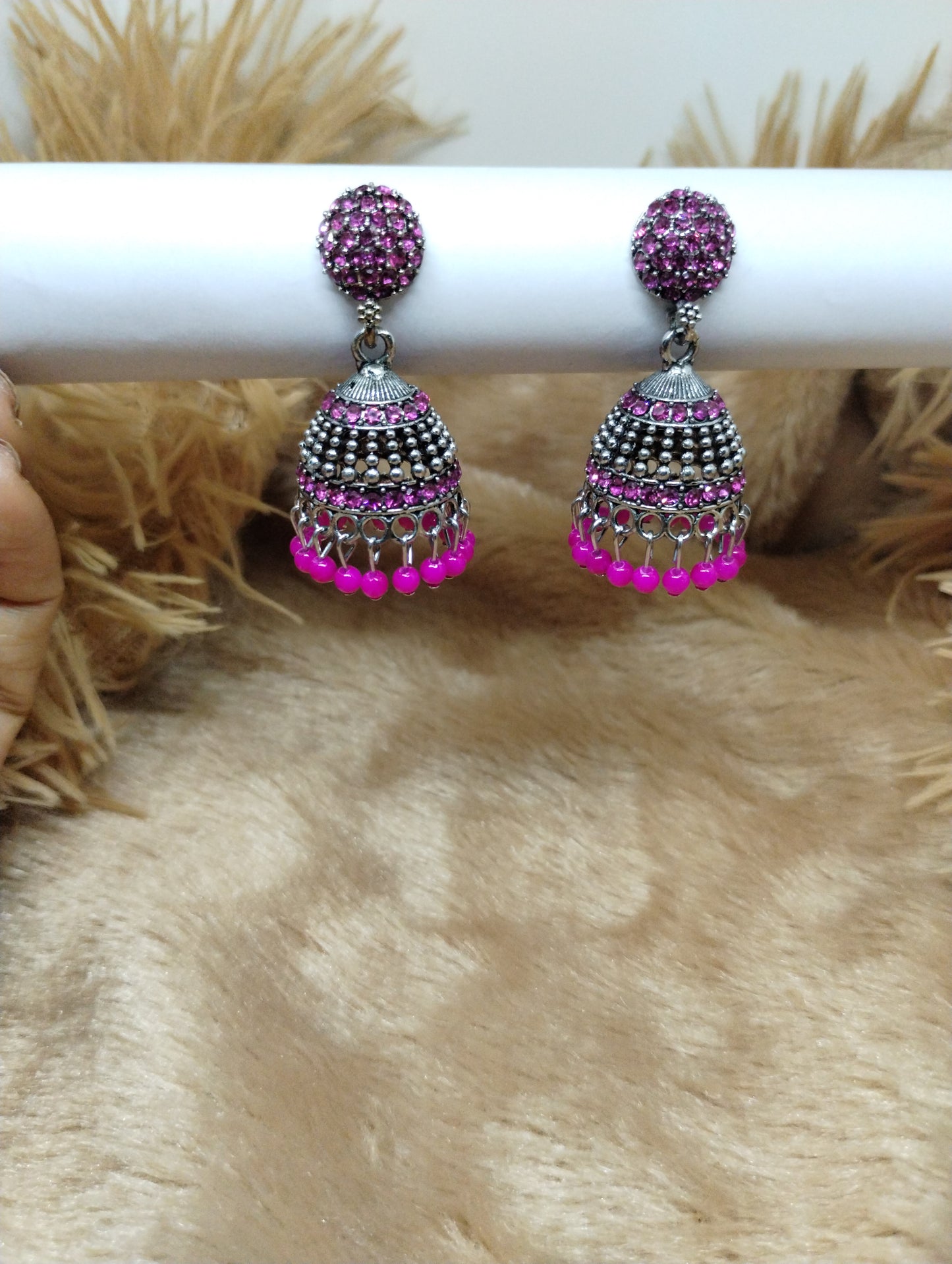Crystal Dome Jhumkas