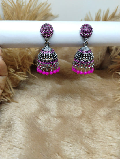 Crystal Dome Jhumkas