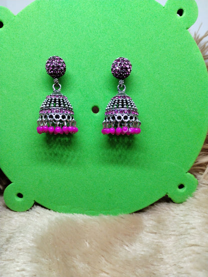 Crystal Dome Jhumkas