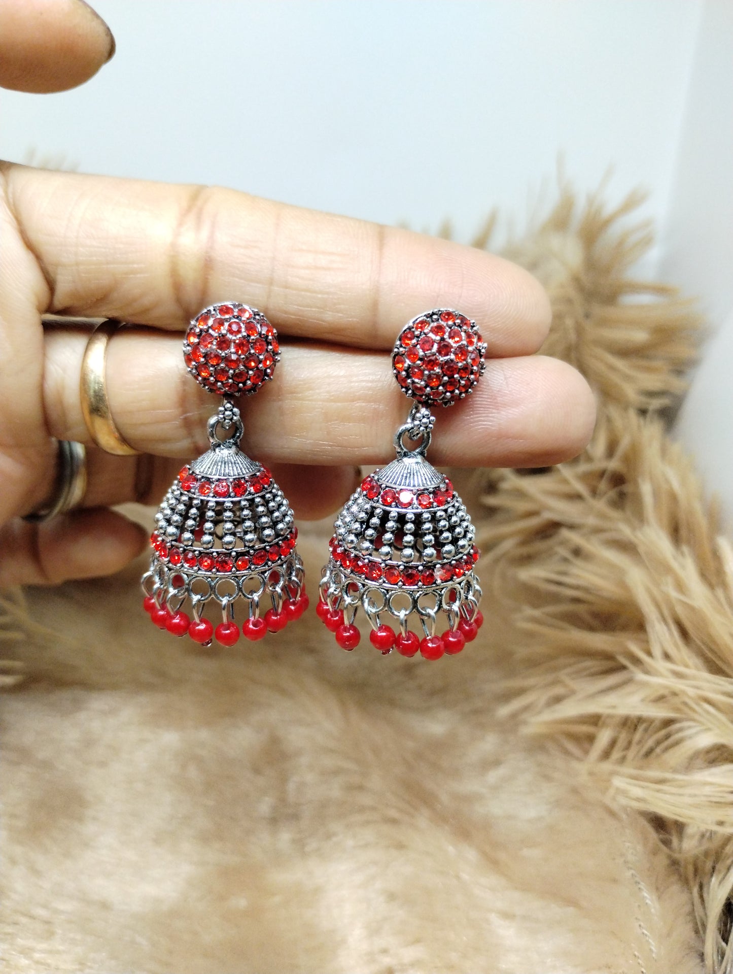 Crystal Dome Jhumkas