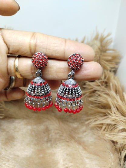 Crystal Dome Jhumkas