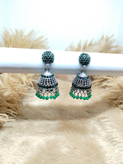 Crystal Dome Jhumkas