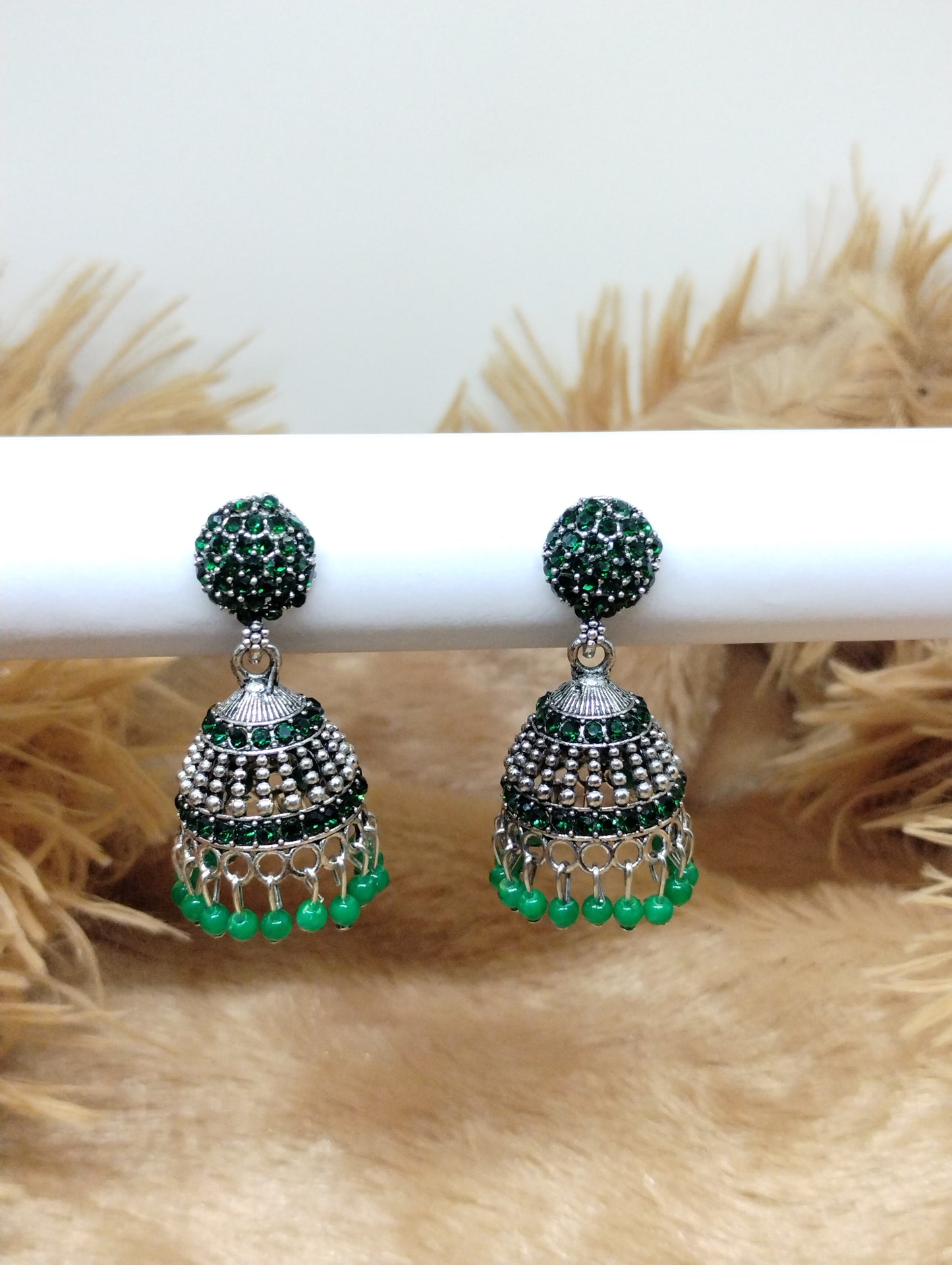 Crystal Dome Jhumkas