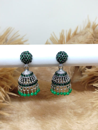 Crystal Dome Jhumkas
