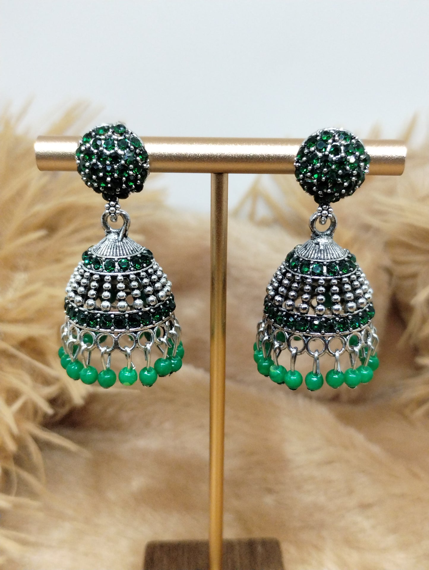 Crystal Dome Jhumkas