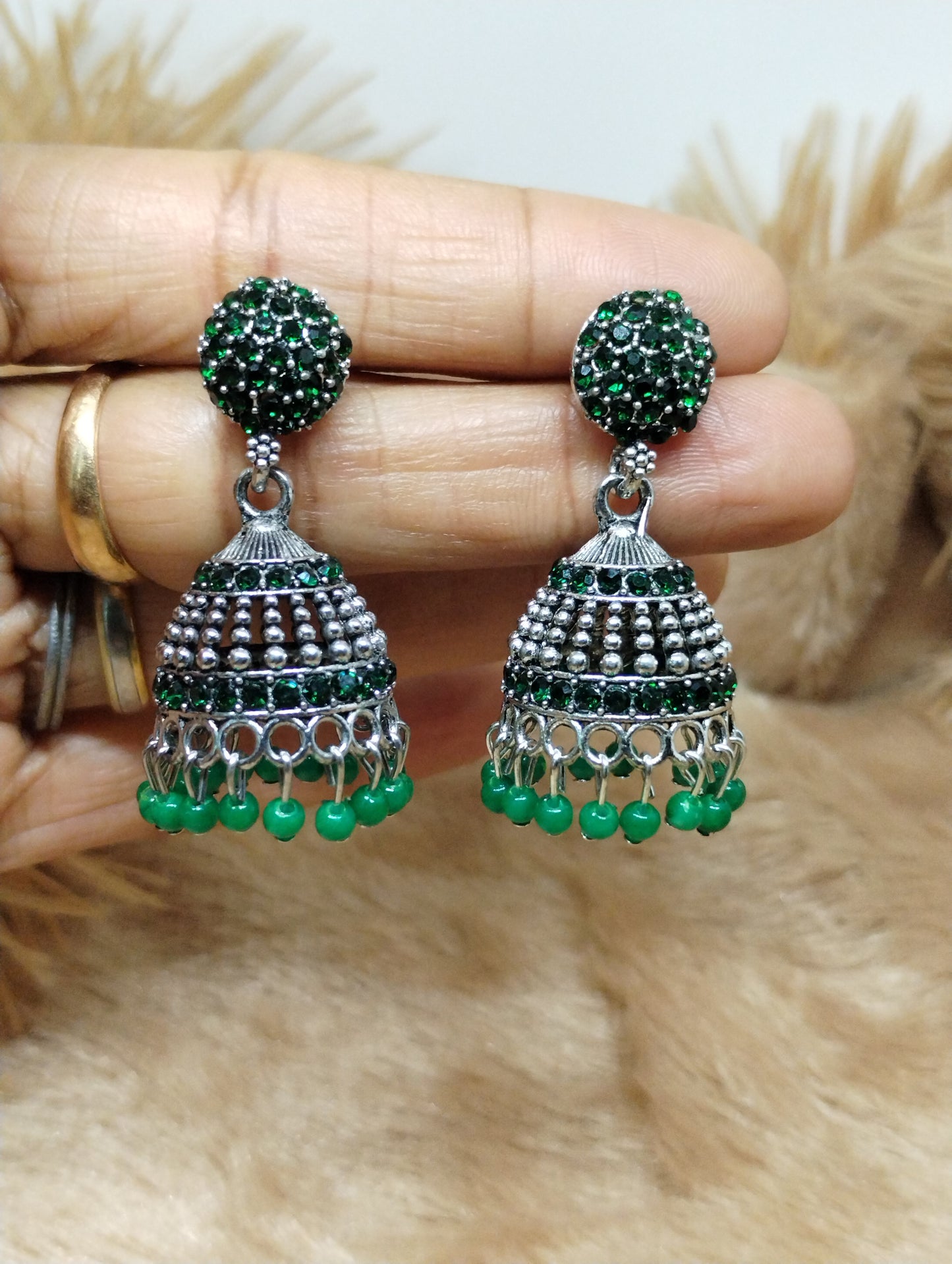Crystal Dome Jhumkas