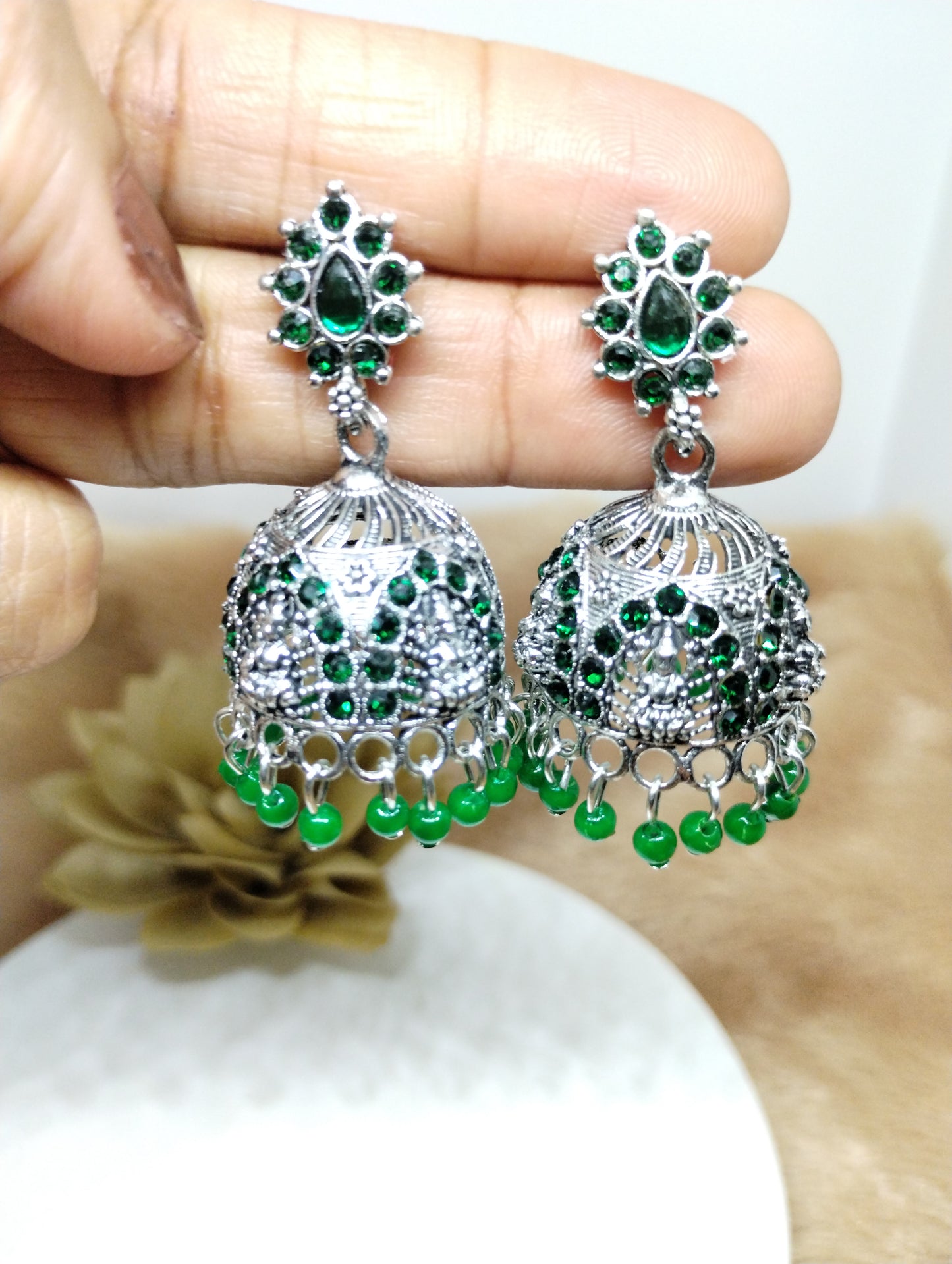 Lakshmi Heritage Oxidised Jhumkas