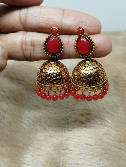 Antique Gold Teardrop Jhumka