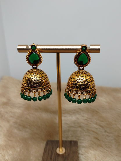 Antique Gold Teardrop Jhumka