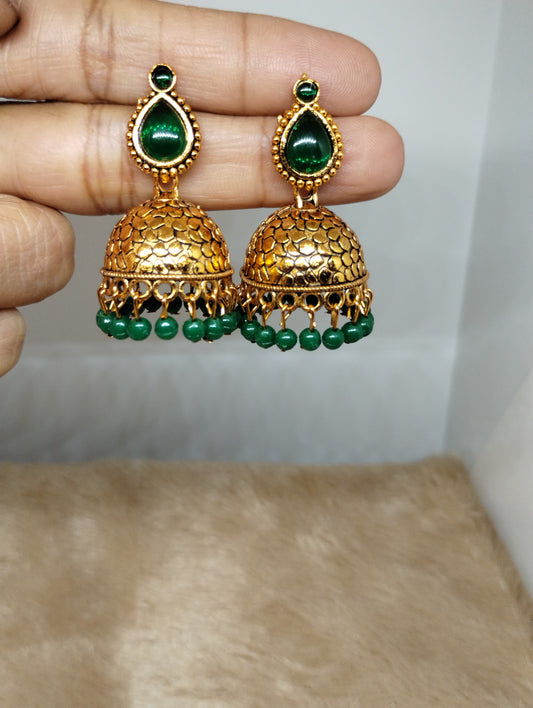 Antique Gold Teardrop Jhumka