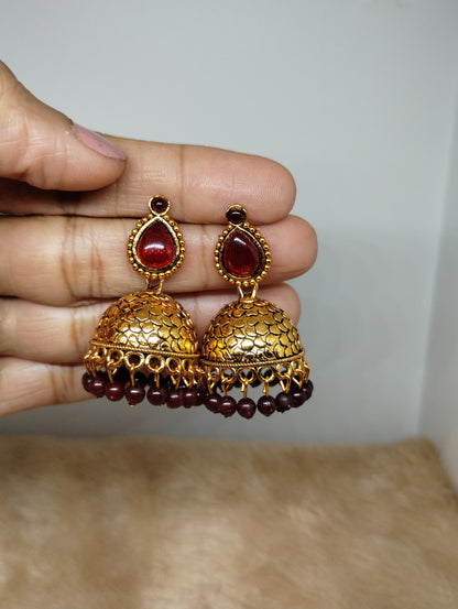 Antique Gold Teardrop Jhumka