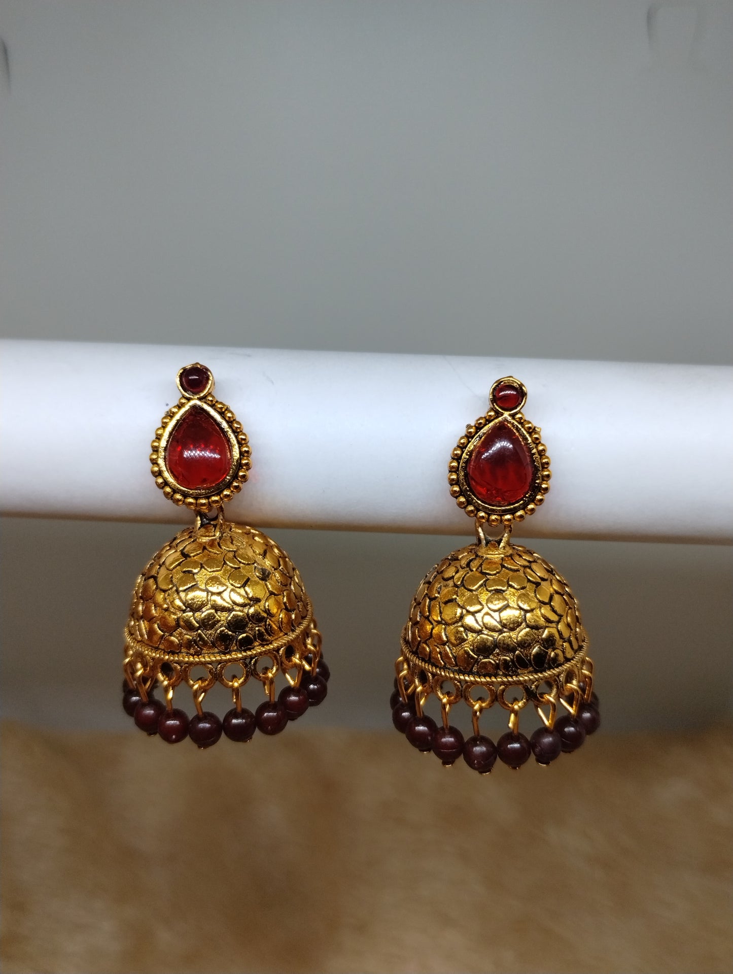 Antique Gold Teardrop Jhumka