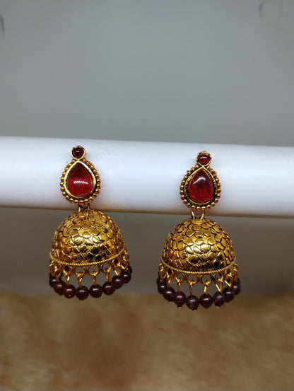 Antique Gold Teardrop Jhumka