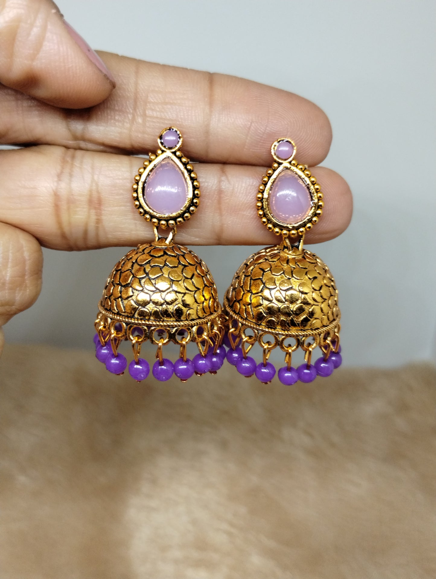 Antique Gold Teardrop Jhumka