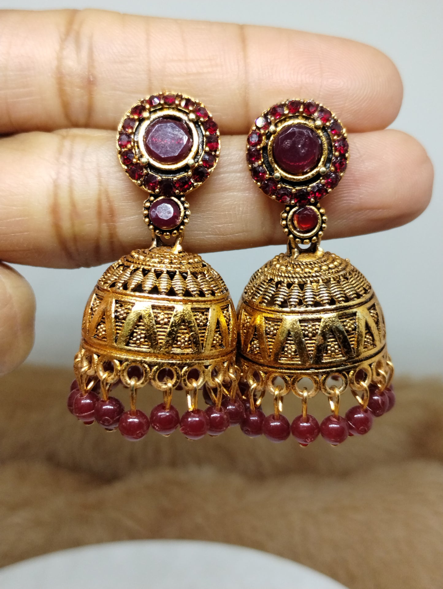Ruhani Antique Gold Jhumka